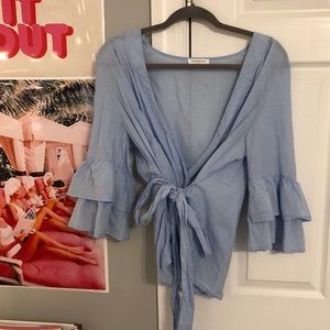 Blue cross tie shirt